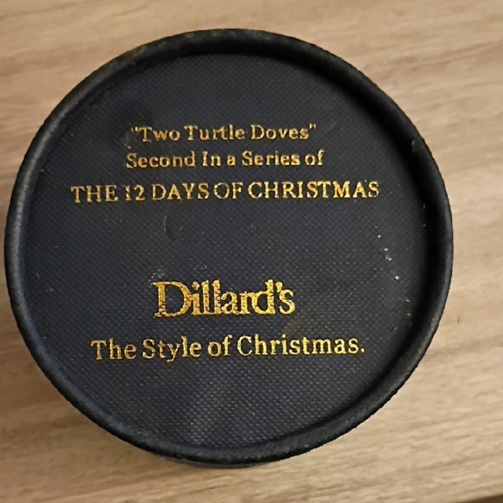 Gold Christmas Ornament - Two Turtle Doves